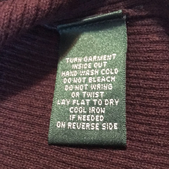 Ralph Lauren Petite 100% cotton dark brown long sleeve sweater with leather acc - Picture 8 of 11